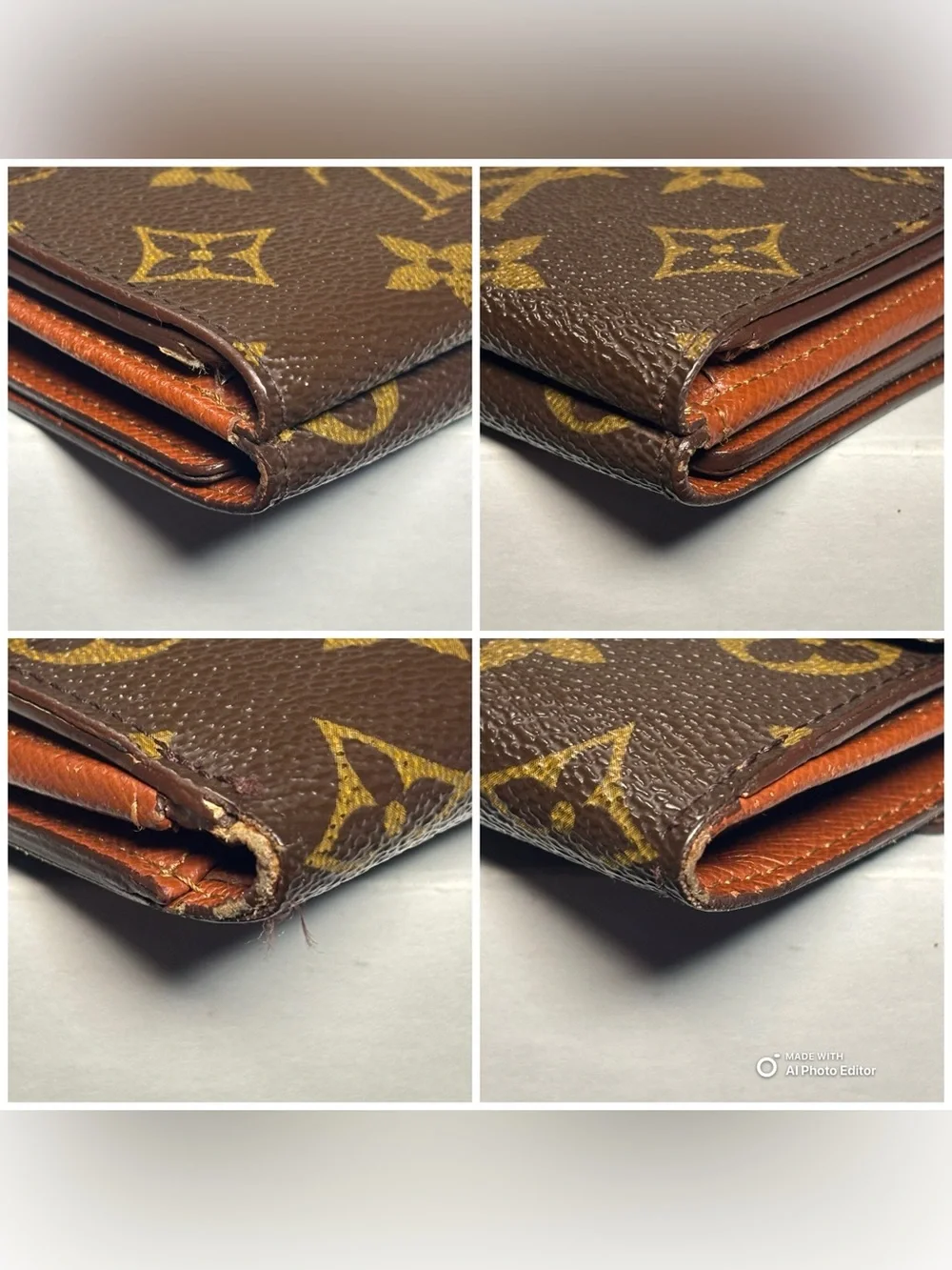 Louis Vuitton Monogram Canvas Elise Compact Wallet Portefeuille France Brown